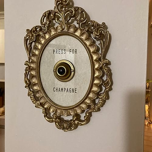 BEIJIALY Press for Champagne Button, Ring Mini Press for Champagne Button, Press Champagne Door Rings Bell, Champagne Themed Decor Wall Plaque Ornament Gift(Gold)