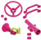 Oshhni 4Pcs Playground Accessories Swingset Attachments Pink Handles Parts Outdoor Playground Accessories for Backyard Treehouse