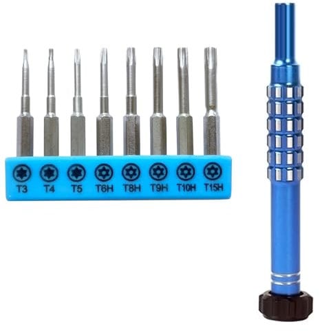 BAKESHU Set di cacciaviti Torx 8 in 1 T3 T4 T5 T6 T8 T9 T10 T15 con punte S2, cacciaviti per campanello, cacciaviti magnetici compatibili con PS3 PS4 PS5 Xbox One Xbox 360 MacBook