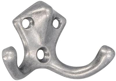 SIRO Kleiderhaken Emmerich, Schlicht, Druckguss silber natur glänzend, 39 mm x 22 mm x 65 mm, LA 17 x 18 mm, 1138/AL2