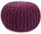 Amago home Strickhocker Pouf Ø45 o. 55cm Bodenkissen Sitzpouf XXL Baumwolle nachhaltig Größe ø 55 cm, Farbe violett