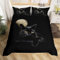 Luofanfei Katzen Bettwäsche 135x200 4teilig Schwarz Bettwäsche Set Katze Tiermotive Cat Muster 3D Tiere Kinderbettwäsche Haustier Katzenmotiv Bettbezüge Set und Kissenbezüge 135 x 200 cm