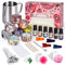 BuzzoXerex Kerzen Selber Machen Set, DIY Kerzenherstellung Kit, 8 Duftkerze Weihnachten Geschenkset mit 6 Ätherische Öle, 480g Sojawachs, Kerzendochte, Kerzen Gießen, Farbstoffen, Wachsschmelztiegel
