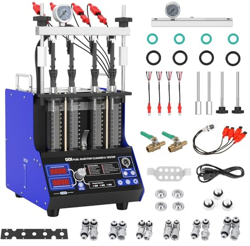 V209 Ultraschall Injektor Reiniger & Tester Piezo GDI EFI FSI Kraftstoffeinspritz Reinigungstestmaschine mit 10 Funktionen Automatisches Reinigen und Prüfen für Auto-Motorrad Injektor Reiniger