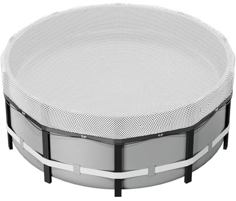 Runde Poolabdeckung, 2,4 m, Solarabdeckung für oberirdische Pools, wasserdichte Poolabdeckungen, Schutz mit Seilbinder und Bodennägeln, PE-Plane, ideal für wasserdicht und staubdicht (transparent)