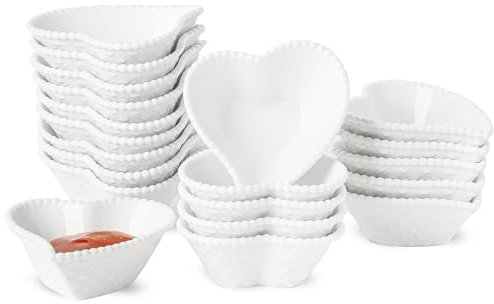 UIBFCWN Lot de 20 bols à sauce, petits bols en céramique, lot de mini bols de 50 ml, assiette à sauce de soja de plongée, bols d'apéritif pour sauces, épices, contours, BBQ, confiture