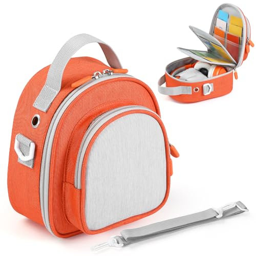 AZURAOKEY Case for Yoto Mini (2024 Edition) - Travel Storage Bag with Card Holder for Up to 30 Cards, Protective Case with Shoulder Strap for Audio Music Player & Headphone Accessories