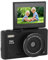 YUEHISY Fotocamera digitale 5K, fotocamera retro mirrorless HD 75 MP con autofocus e zoom digitale 18X, schermo ribaltabile da 3 pollici a 180° (BLACK)