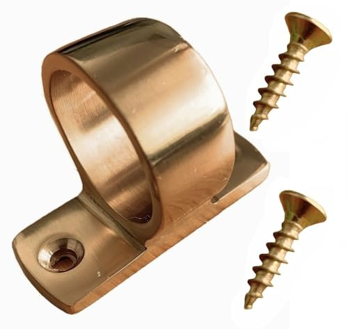 Window Sash Eye Ring Pull Brass or Chrome Finish Window Fittings Includes Screws (Brass)