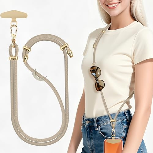 BLACK PATHON Phone Lanyard Phone Strap Crossbody Anti Theft Strap with Metal Tether Tab Adjustable Neck Holder for Travelling