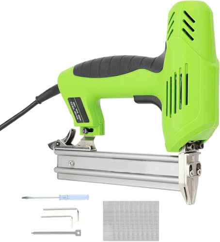 Electric Staple Nail Gun,1800W Nailers & Staplers Heavy Duty Nail Gun Cordless,10-30mm Electric Straight Nail Staple Gun Home Work Tool for Wood Upholstery Carpet Wire Fencing Green