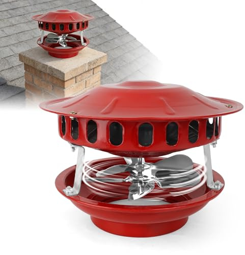 CISSIYOG Rauchabzug Ventilator 100W, Kamin Ventilator mit 7 Fächerblätter für 12-21cm(4.7''-8.2''), Geräuscharmer Schornsteinventilator