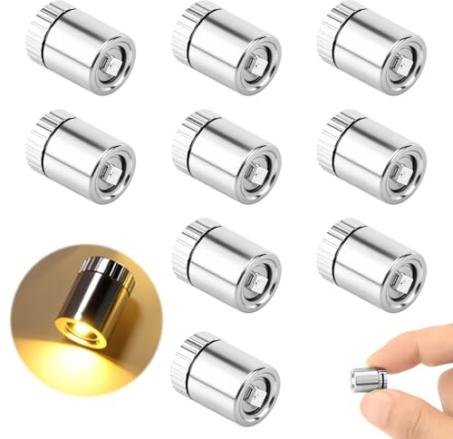 10pcs Kleine LED Lichter Warmweiß - Mini Silber Batterie Lichterkette für DIY Handwerk, Puppenhaus Beleuchtung, Luftballons & Hochzeit Dekorationen - Winzige LED Lichter Set mit Lange Akkulaufzeit