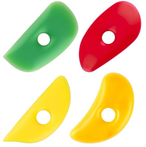 Silicone Pottery Ribs Set, 4 Piece Clay Rib Tools for Shaping | Smoothing and trimming, flexible ceramic pottery tools for wheel throwing, hand building and clay sculpting
