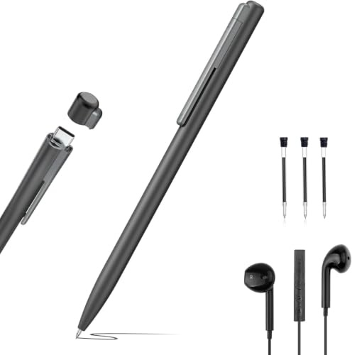 QZT 64GB Voice Recorder Pen, Diktiergerät,Type-C, 360-Grad-Soundaufnahme, HD Sprachaktivierter Rekorder, EIN-Knopf-Aufnahme, wiederaufladbarer tragbarer USB-Sprachrekorder mit MP3-Wiedergabe