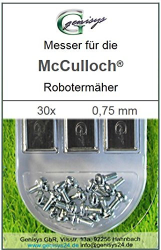 genisys 30 Cuchillo Cuchilla de Repuesto Recambio-Sonido 0,75mm para McCulloch Rob R600 R1000 MC Culloch