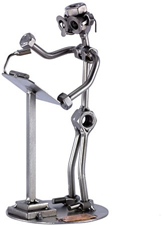 Steelman24 I Schraubenmännchen Redner Am Pult I Made in Germany I Handarbeit I Geschenkidee I Stahlfigur I Metallfigur I Metallmännchen