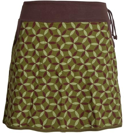 Vishes - Alternative Bekleidung - Damen Baumwoll-Rock, 70er Jahre Retro Facetten, Blumen-Druck, Taschen