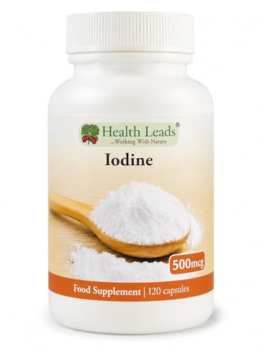 Iodine 500mcg | Potassium Iodide | 120 Vegan Capsules | Health Leads | 500mcg (333% NRV) from Potassium Iodide. Precise, consistent dose — not variable kelp-sourced iodine.