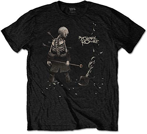 BORN2ROCK Shredded Official My Chemical Romance Merchandise Men's Rockwear Black Cotton T-Shirt - L