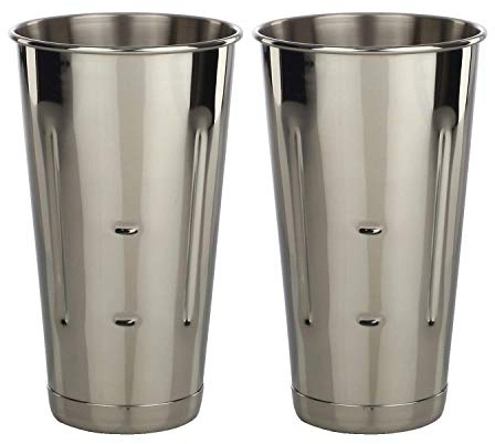 Libertyware Edelstahl-Malz-/Milchshake-Mixbecher, 2 Stück – zwei Eis- und Milchshake-Becher – 900 ml Edelstahl-Malz-Milchshake-Becher für Milchshake-Maschinen – zwei 0,9 l Becher