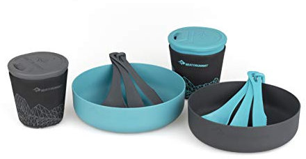 SEA TO SUMMIT DeltaLight Camp Set 2.2 (2 Mugs, 2 Bowls) Taza Montañismo, Alpinismo y Trekking, Adultos Unisex, Azul, Talla Única