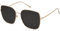 SOJOS Sonnenbrille Damen Vintage Verspiegelt, Herren Retro Übergröße Eckig Sonnenbrille UV400 Schutz Rechteckige Brille SJ1146 mit Hellgoldener Rahmen/Graue Linse
