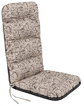 PillowPrim Sitzkissen für Hochlehner-Gartenmöbel - Kissen für Sessel, Gartenliege - Sitz abmessung - 49x47 cm Hoher 72cm - Gartenkissen Polster - Beige Coffee