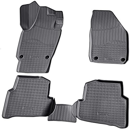 Recambo 3D Gummi Fußmatten kompatibel für Skoda Fabia | Typ NJ | BJ ab 2014> | Auto Gummimatten | Passgenau | mit Rand | schwarz