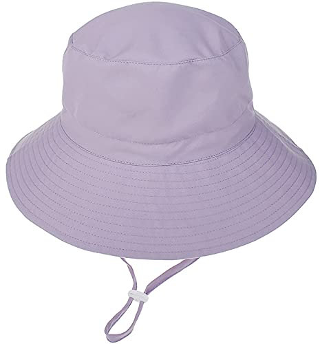 Malaxlx Unisex Kleinkind Sonnenhut Lila Fischerhut Kinder Sommerhut Breiter Krempe Strandhut für 2-6 Jahre Mädchen Jungen
