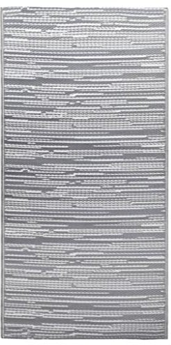 vidaXL Outdoor Teppich Zweischichtiger Jacquard Terrassenteppich Außenteppich Küchenteppich Indoor Terrasse Balkon Flur Küche Bad Grau 190x290cm PP