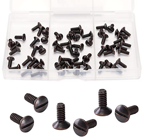 Bates Bronze Wall Plate Screws, 3/8 Long 6-32 Thread, 60 Pcs, Bronze, Outlet & Switch Plate Screws