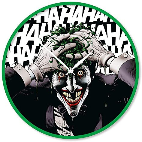 Pyramid Europe DC Comics Joker Wanduhr (Joker Hahaha Grafik) 25cm Durchmesser - Offizielles Lizenzprodukt