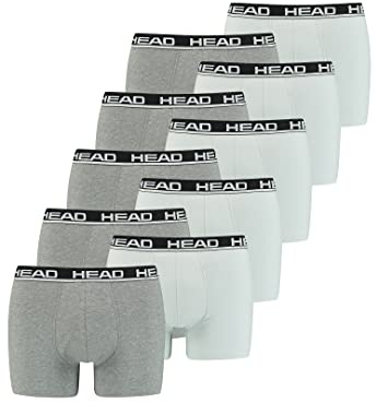 HEAD Herren Unterhose Basic Boxer Shorts Unterwäsche 10 er Pack, Farbe:012 - Grey Combo, Bekleidungsgröße:XL