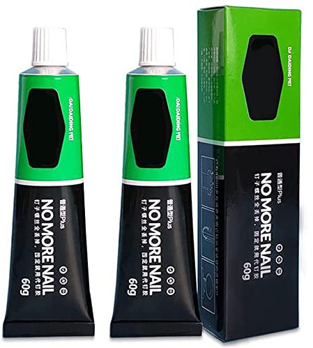 ZHUOZ 60g All-Purpose Glue,Nail-Free Glue Adhesive Sealant Waterproof,Quick-Drying No-Punch Adhesive,No More Nail Glue for Stationery Glass Metal Ceramic (2PCS)