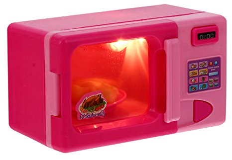 TOYANDONA 1pc Simulation Included Scene Kids Microwave Pink Toy Toddlers Pretend Mini Cooking House Plaything for Model Dollhouse Toys Kitchenware Kitchen Play Pink, Miniature Appliance