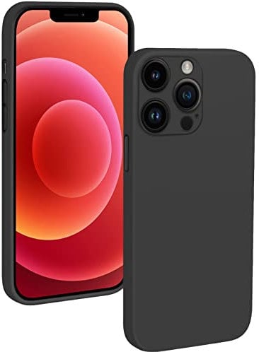 TWINCASE Silicone iPhone 14 Pro Max Case, Cases Compatible with iPhone 14 Pro Max, 6.7 inches Flexible Shockproof Phone Case with Multi-layered Liquid Silicone Case Cover Protection (Black)