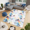 TAPISO Toscana Teppich Bedruckter Teppich Bunt Pastellfarben Geometrisch Quadrate Waschbar rutschfest Wohnzimmer Schlafzimmer Büro Modern Design 160 x 230 cm