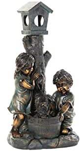 DKD Home Decor Fontana da giardino, resina, bronzo, Estándar