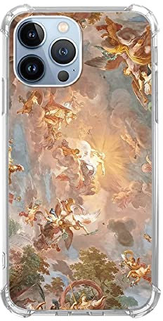 Ästhetische Handyhülle mit Engel Gott Malerei, kompatibel mit iPhone 14 Pro, coole Engel God Hülle für iPhone 14 Pro, einzigartige trendige TPU Bumper Schutzhülle