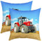 Traktor Kissenbezüge 45x45cm Bauernhaus Feld Traktor Kissenbezug mit Reißverschluss für Sofa Schlafzimmer Wohnzimmer Auto Muster Kopfkissenbezug Sofakissen Mikrofaser Couchkissen
