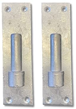 Haven Heritage Hook on Plate Gate Hinges with 19 mm Pin to Suit Hook and Band Gate Hinges, and Wrought Iron Gates. Black or Galvenised (Galvenised, 19 mm)