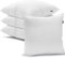 Flowen Cojines Sofa 30x30 Almohadones 4 Unidades Decorativos Relleno Cojin Hipoalergénico Antiácaros y Suave Cuadrado con Funda Exterior Almohada Respirable en Microfibra Blanca Extraíble y Lavable