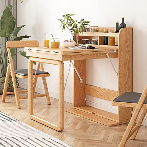 Ausklappbarer Wandtisch, an der Wand befestigter Esstisch, versteckter Schreibtisch mit Aufbewahrungsregal, ausziehbarer Schreibtisch aus Holz, platzsparender Multifunktionstisch für Esszimmer, Küche