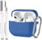 R-fun Funda para AirPods Pro 2ª/1ª Generación con Kit de Limpieza, Protección Completa de Silicona para Apple AirPods Pro 2023/2022/2019 Funda de Carga [LED Frontal Visible],Azul