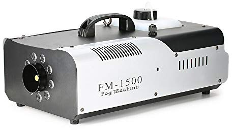 LED Nebelmaschine fogger mini raucherzeuger | 1500W Heizelement | Kabellose Fernbedienung | 18000-25000 cu.ft/min Ausstoß | Stahlblechgehäuse | 2L Tankkapazität