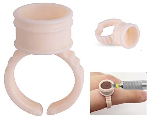 250 anelli usa e getta in morbido silicone per tatuaggi e pigmenti, per extension per ciglia, supporto per colla e inchiostro (M)