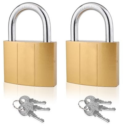 JTMKYO Candado de seguridad de 2 piezas con 6 llaves, antirrobo, candado de metal resistente a los arañazos, candado de seguridad para equipaje, mini candado de alto rendimiento
