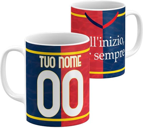 StudioPixelStore Tazza Personalizzata – Idea Regali Personalizzati – Mug Personalizzabile con Squadre del Campionato Italiano – Tazze in Ceramica per la Colazione – (Tifosi Genoani)