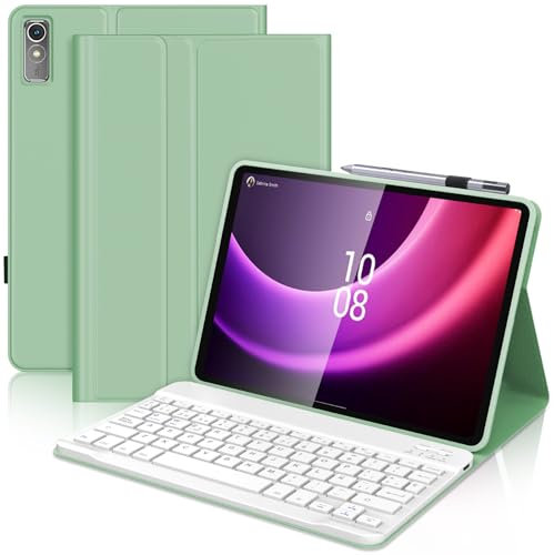 Funda con Teclado para Lenovo Tab P11 (2nd Gen) 11.5, Teclado Bluetooth Inalámbrico Desmontable con Funda Protectora Delgada para Tablet Lenovo Tab P11 (2a Generation) 2022 11.5 Pulgadas, Verde Claro